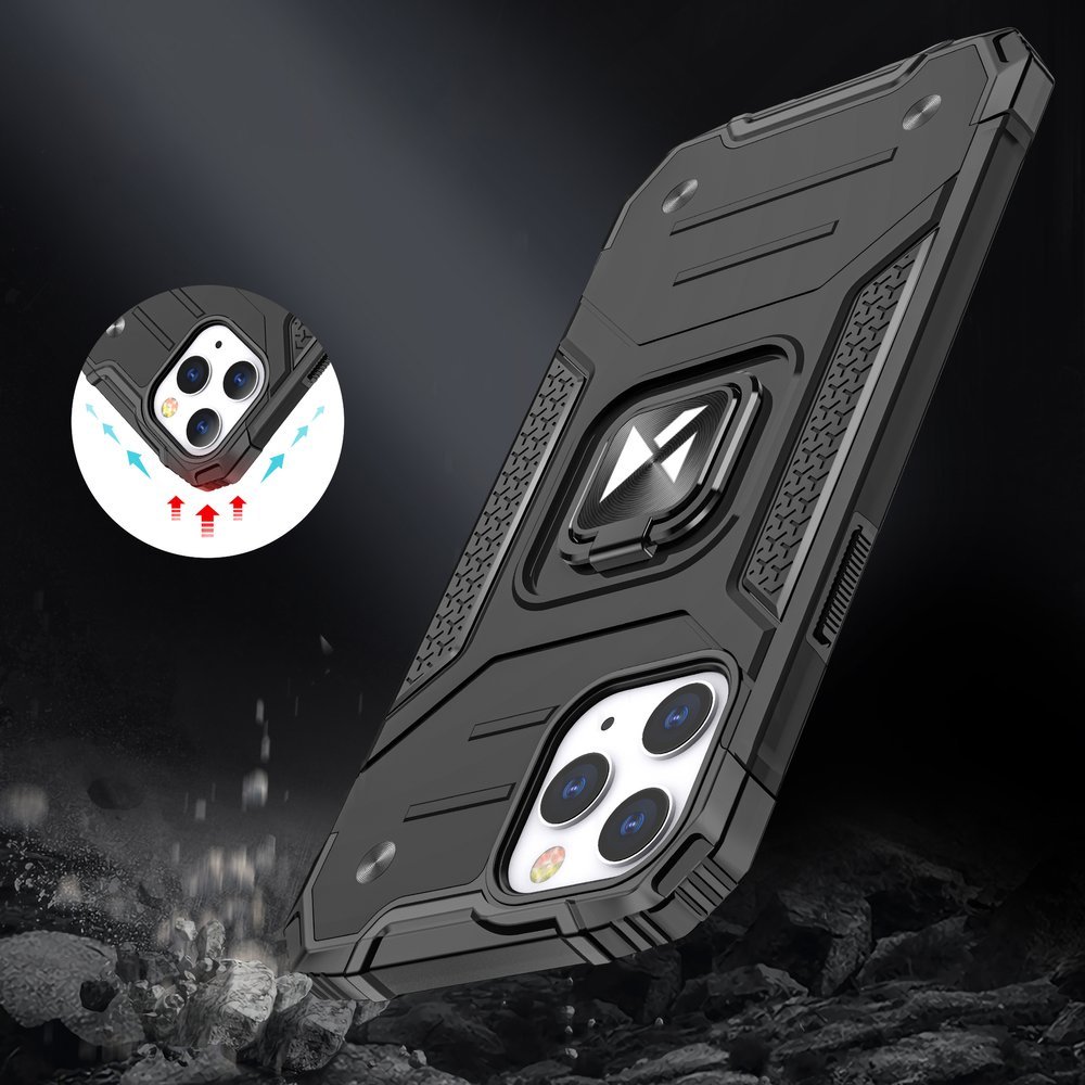 Wozinsky Ring armor Hülle für Apple iPhone 12 Pro Max - Schwarz