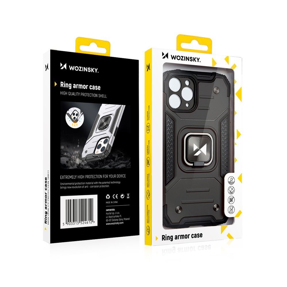 Wozinsky Ring armor Hülle für Apple iPhone 12 Pro Max - Schwarz