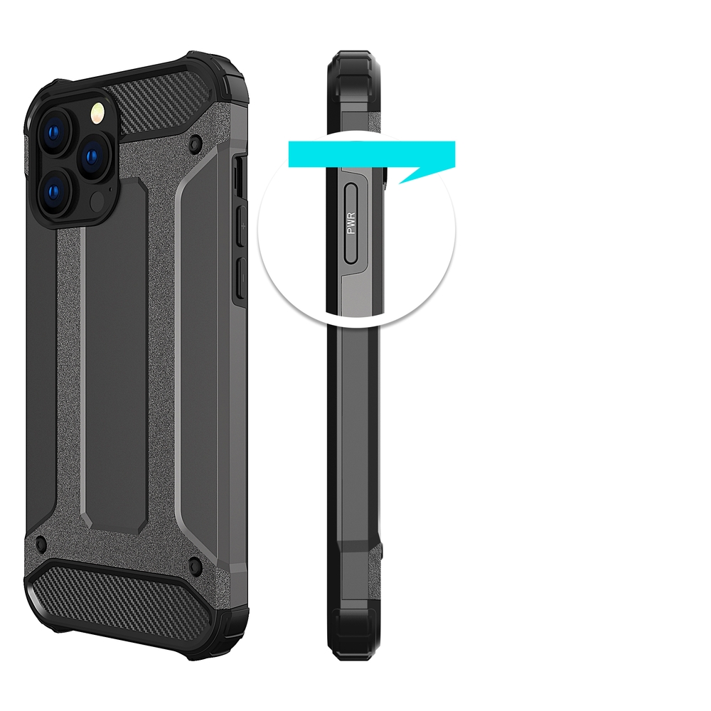 Hybrid Armor Hülle für Apple iPhone 13 Pro Max - Schwarz
