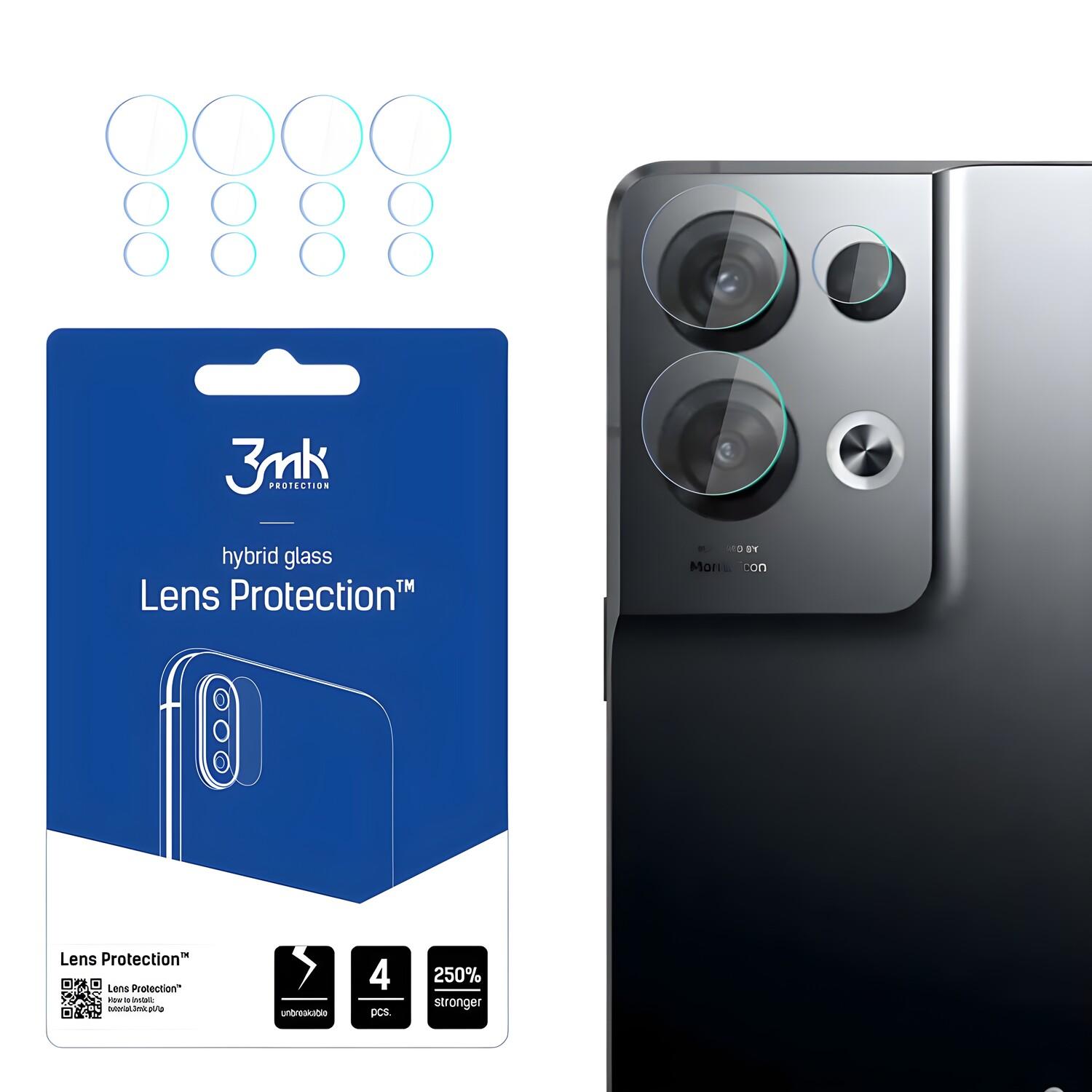 4x Kameraglas 3mk für Oppo Reno 8 Pro+ - Durchscheinend