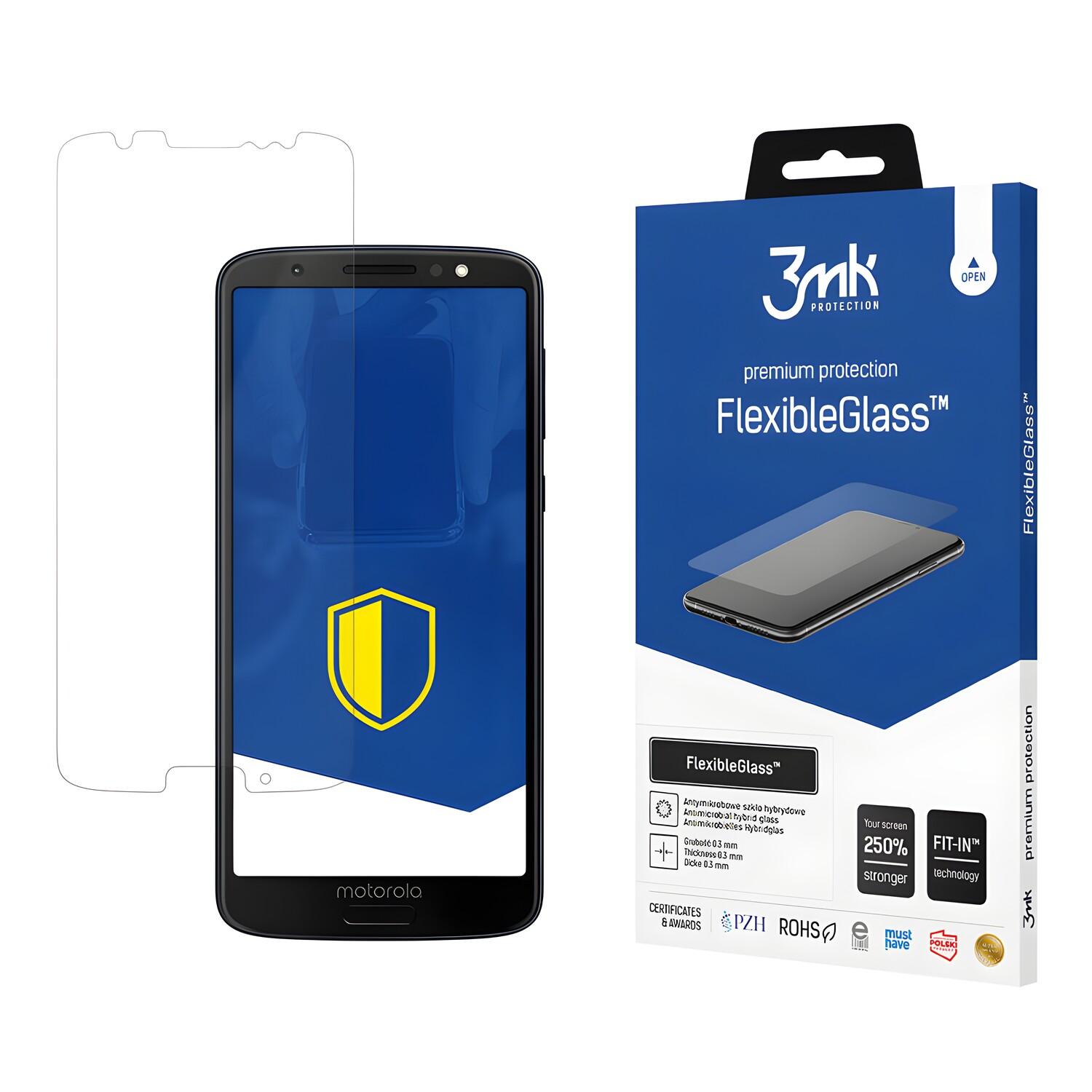 Schützendes 3mk FlexibleGlass Hybridglas für Motorola Moto G6 - Durchscheinend