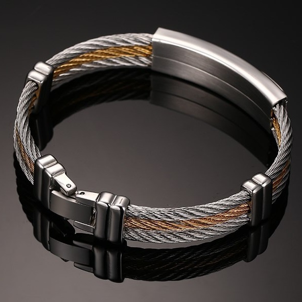 Herrenarmband WI-2576 - Silber