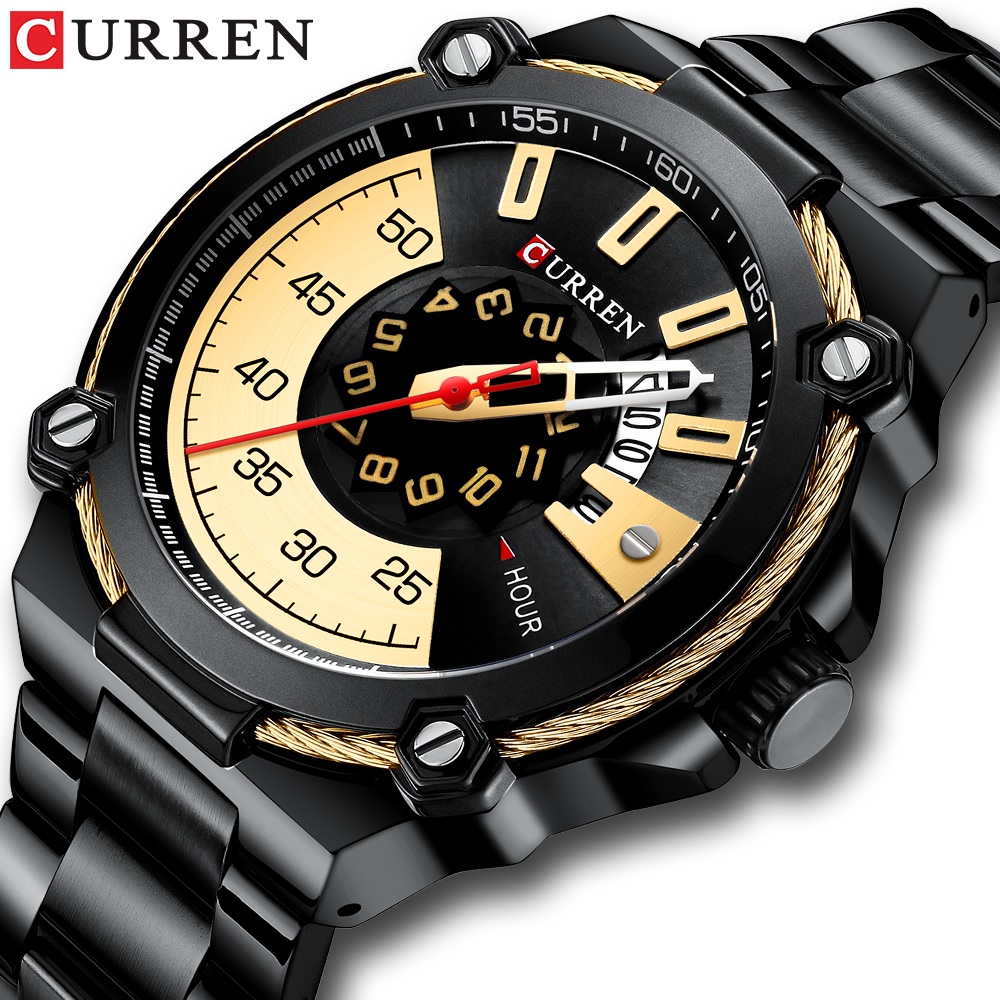 CURREN CO-14383 Uhr - Schwarz/Gold/Rosa