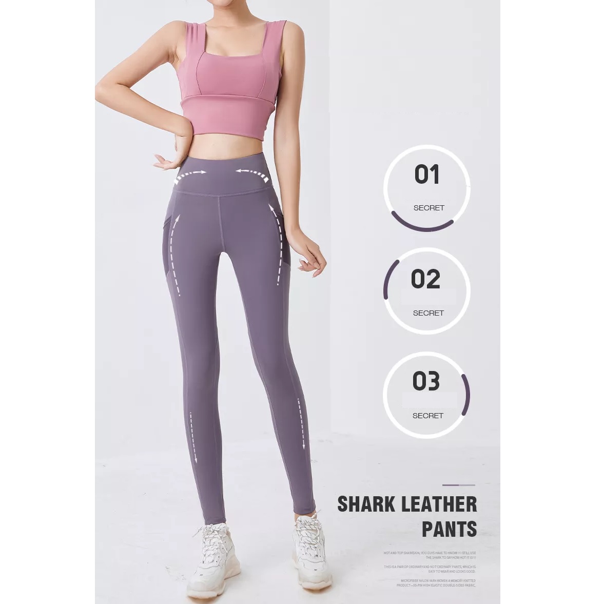 Damen Leggings EN-37364 - Schwarz / XL