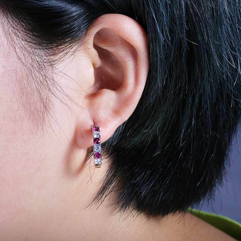 CA-21732 Ohrringe - Silber/Violett