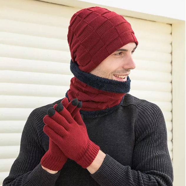 Herren-Winterset - Bordeaux