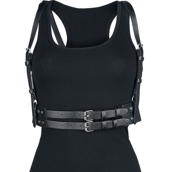 Damen Leder Harness - Schwarz