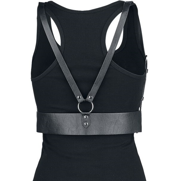 Damen Leder Harness - Schwarz