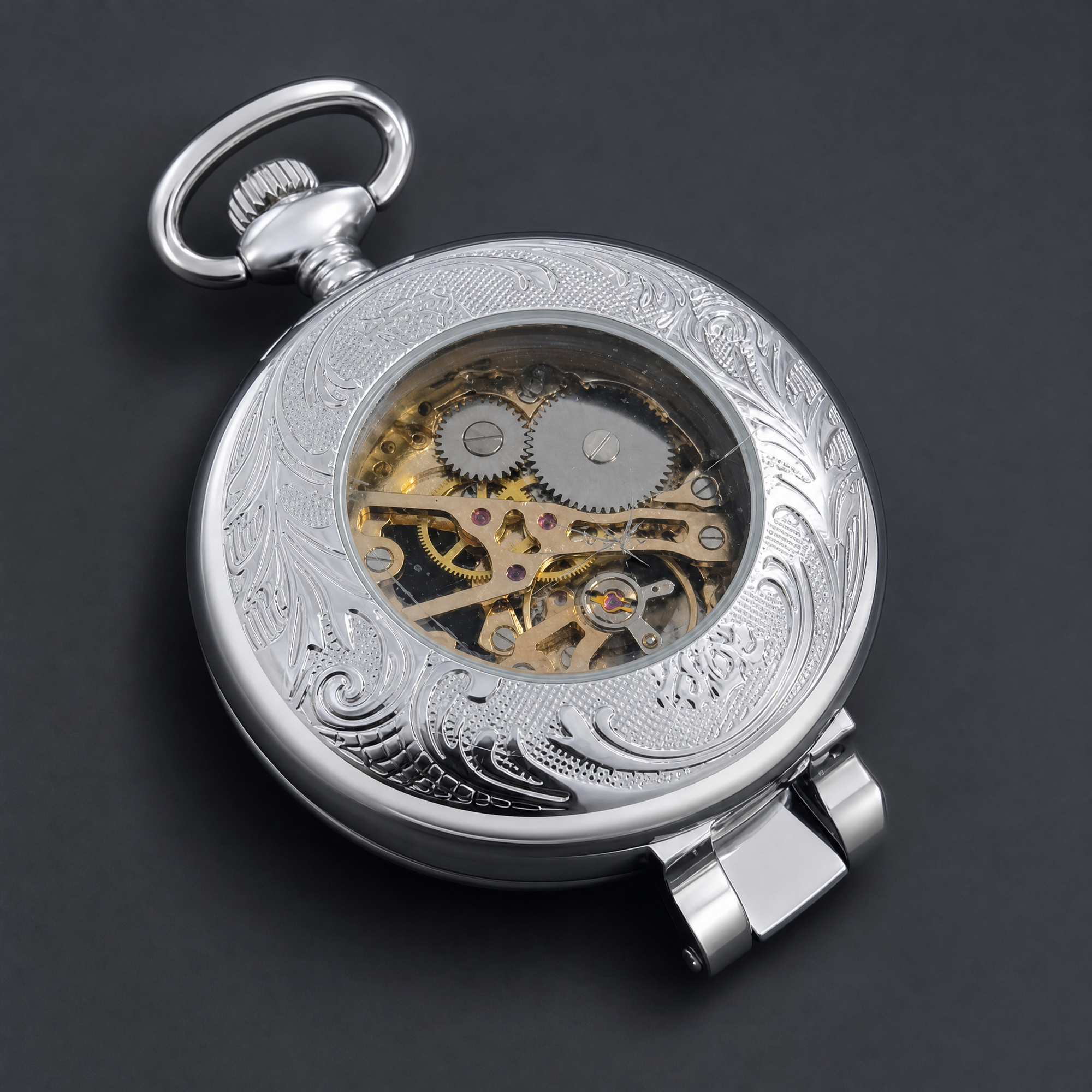 Taschenuhr OR-42107 - Silber / Schwarz / 2. Qualität