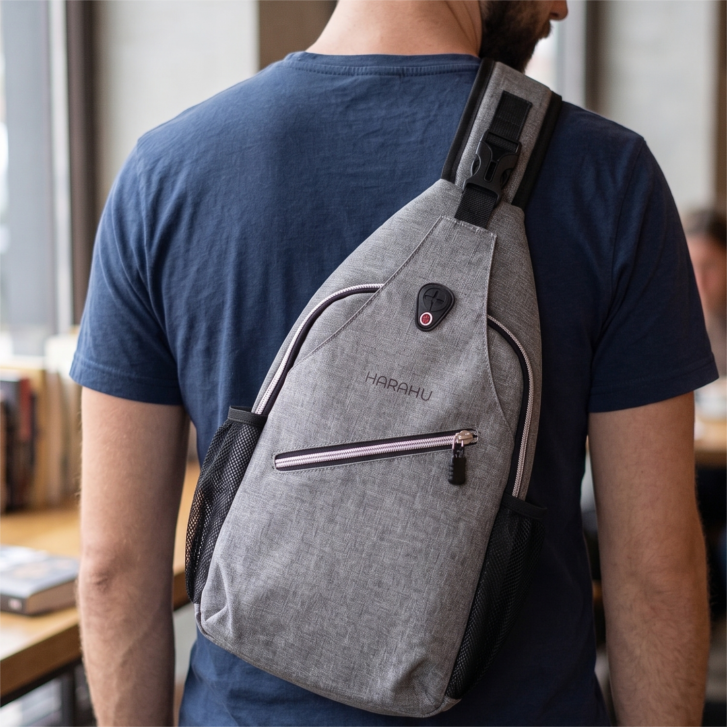 Herren Crossbody Tasche HARAHU Signature - Grau
