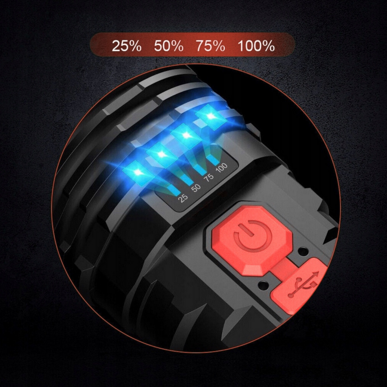 LED-Taschenlampe mit COB-Beleuchtung - Schwarz