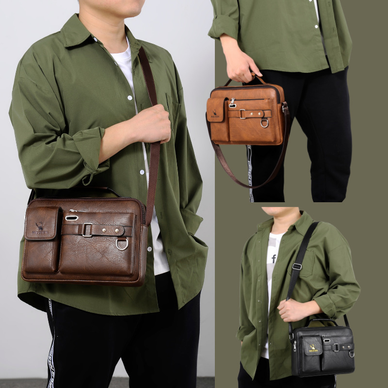 Herren Crossbody-Tasche WEIXIER EN - 40374 - Schwarz