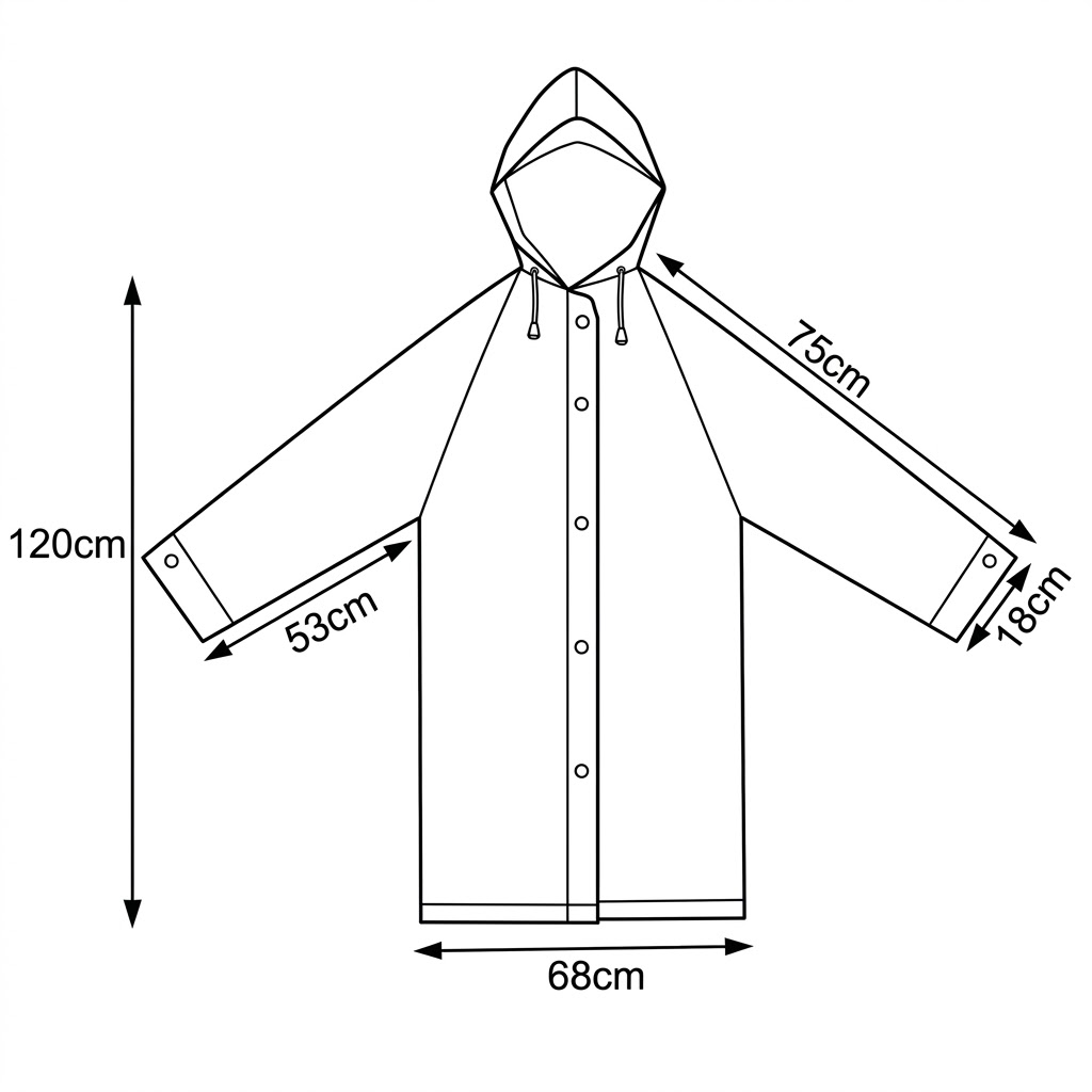 Wasserdichter Regenmantel RC - 40461 - Blau / Universalgröße