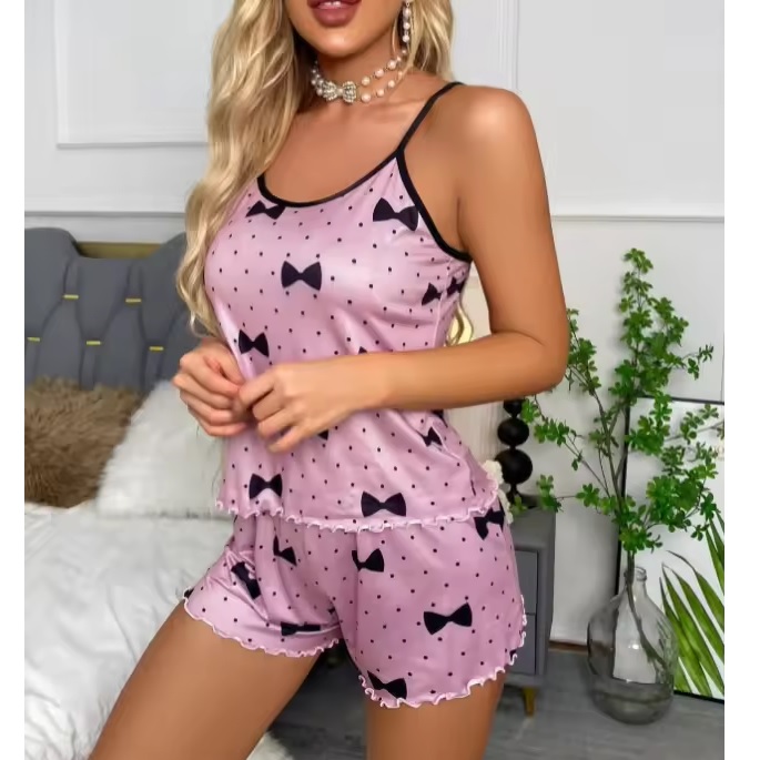 Kurzer Damenpyjama BO - 40286 - Lila / L