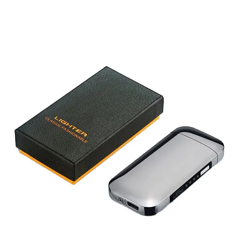 SH-25702 Elektrisches Feuerzeug mit USB-Aufladung - Schwarz/Glänzend