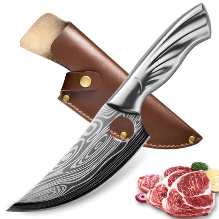FU-18450 Hackmesser - Silber/Muster/mit Etui