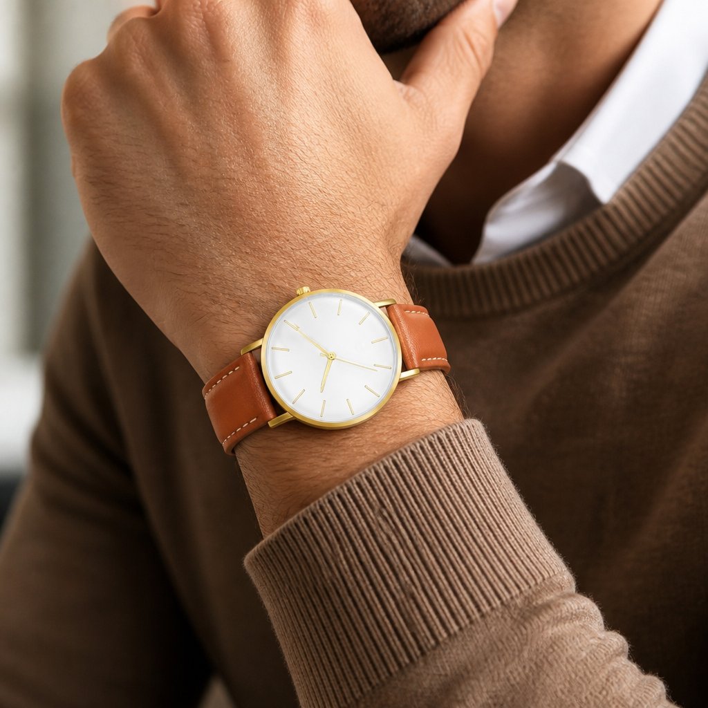 WI-22689 Uhr – Braun/Weiß/Golden