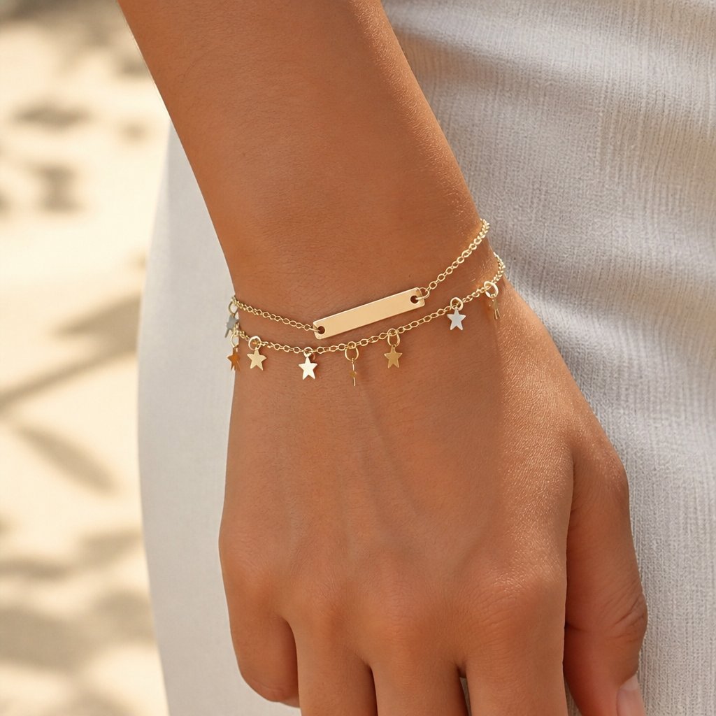 Fußkette Sternchen - Golden