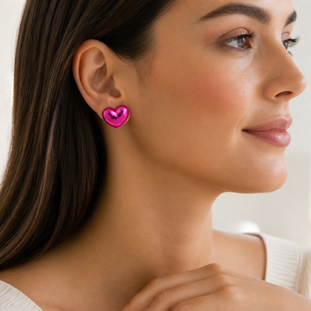 AD-33121 Ohrringe - Heart/Rosa