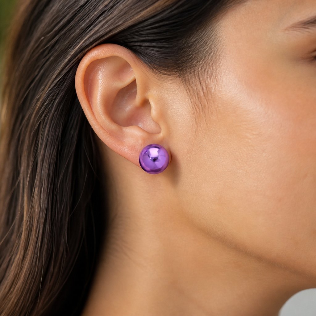 AD-33124 Ohrringe - Circle/Lila