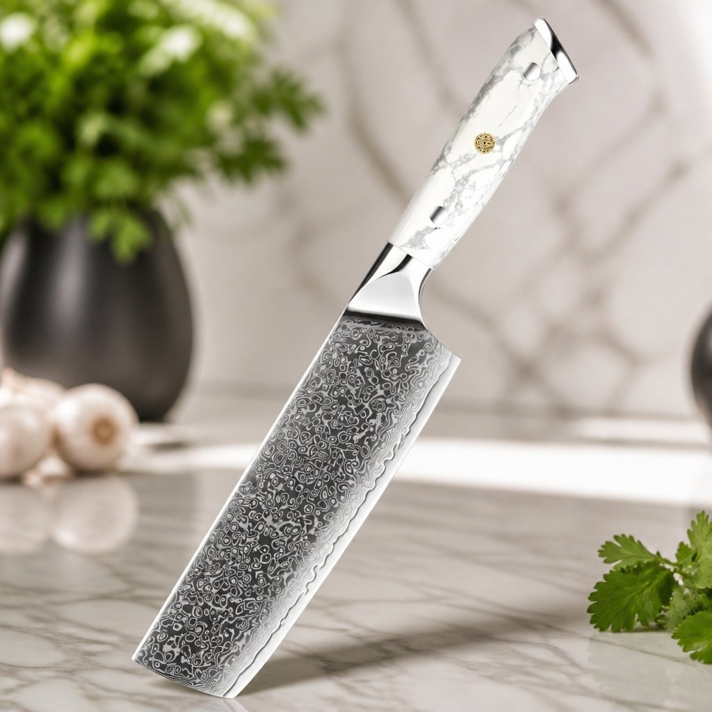 Damast Küchenmesser YU-37517 - Nakiri / Weiß
